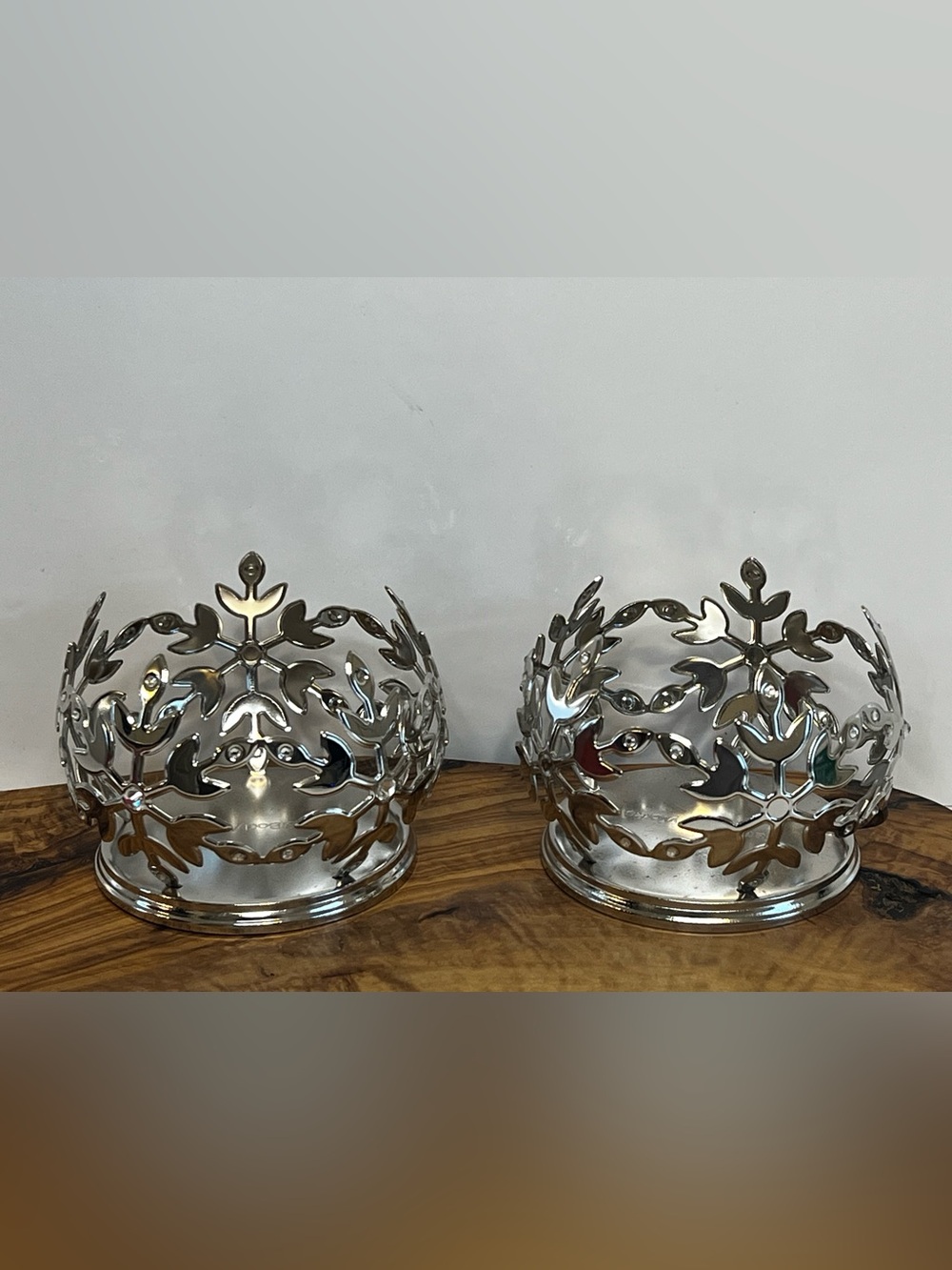 Bath & Body Works Silver Snowflake Single Wick Candle Holder - Pair Set Of 2